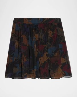 Zadig & Voltaire Jadys Mousseline Horse-Printed A-Line Miniskirt