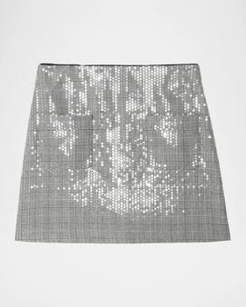 Zadig & Voltaire Jaime Car Sequined A-Line Miniskirt