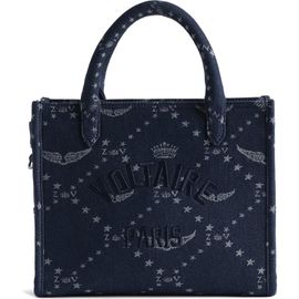 Zadig & Voltaire Zadig & Voltaire Angel Extra Small Logo Monogram Denim Tote