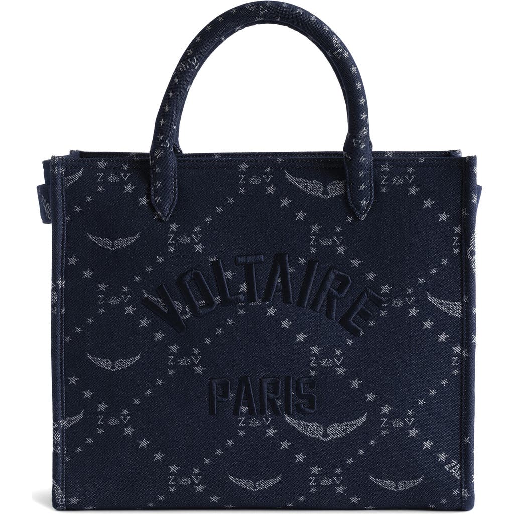 Zadig & Voltaire Zadig & Voltaire Angel Logo Monogram Denim Tote