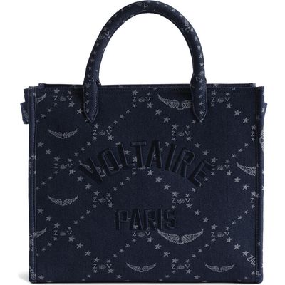 Zadig & Voltaire Zadig & Voltaire Angel Logo Monogram Denim Tote