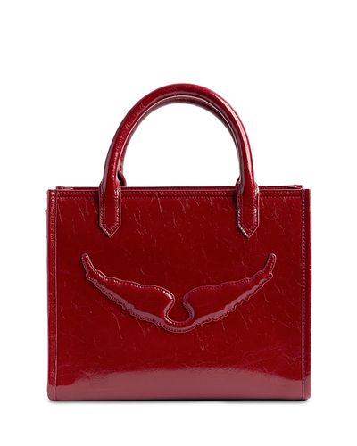 Zadig & Voltaire Zadig & Voltaire Angel Xs Crinkled Patent Leather Tote