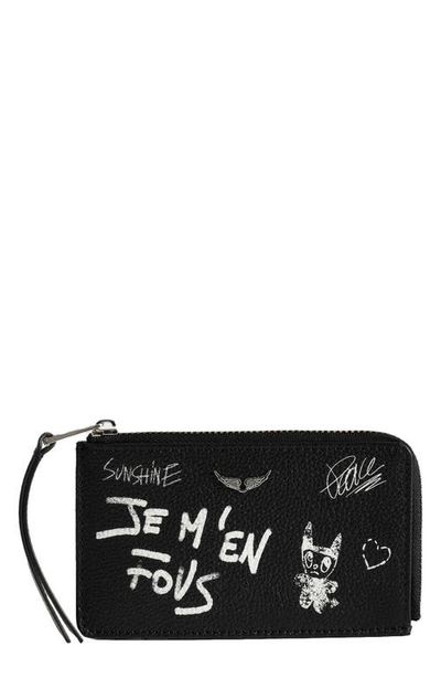 Zadig & Voltaire Zadig & Voltaire Arty Graffiti Print Card Holder