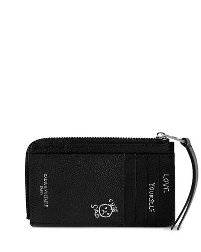 Zadig & Voltaire Zadig & Voltaire Arty Tag Grained Leather Card Case