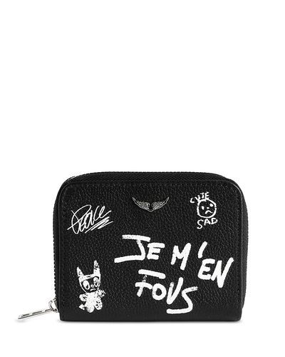 Zadig & Voltaire Zadig & Voltaire Arty Tag Mini Grained Leather Coin Purse
