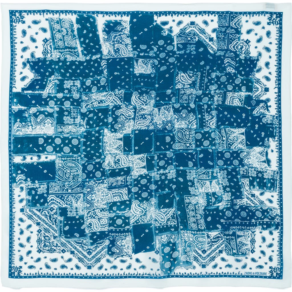Zadig & Voltaire Zadig & Voltaire Blondie 85 Denim Print Bandana Silk Scarf