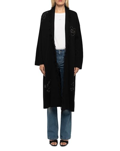 Zadig & Voltaire Zadig & Voltaire Camy Wool & Cashmere Fringed Embellished Cardigan