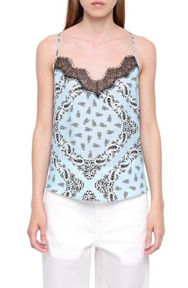 Zadig & Voltaire Zadig & Voltaire Cespa Bandana Print Lace Trim Camisole