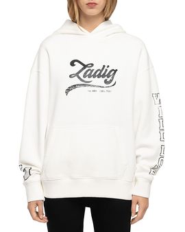 Zadig & Voltaire Zadig & Voltaire Cotton Sweela Rhinestone Logo Hoodie