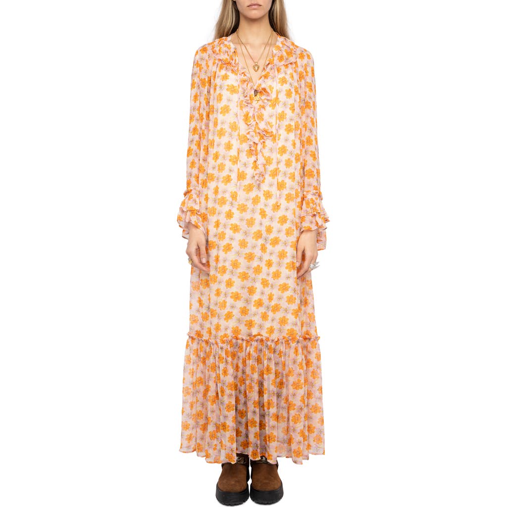 Zadig & Voltaire Zadig & Voltaire Floral Long Sleeve Maxi Dress