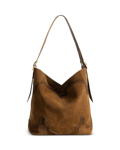 Zadig & Voltaire Zadig & Voltaire Jane Suede Western Hobo Bag