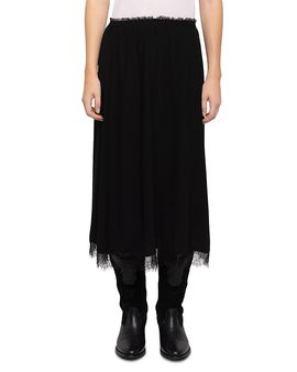 Zadig & Voltaire Zadig & Voltaire Jarvis Lace Trim Midi Skirt