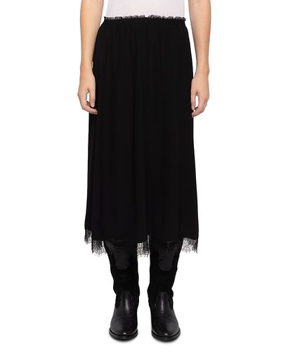 Zadig & Voltaire Zadig & Voltaire Jarvis Lace Trim Midi Skirt