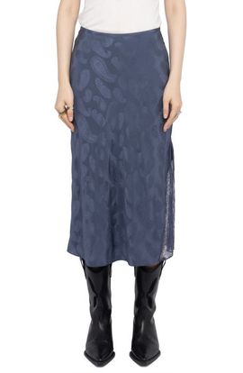 Zadig & Voltaire Zadig & Voltaire Jayla Paisley Jacquard Silk Satin Midi Skirt
