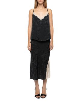 Zadig & Voltaire Zadig & Voltaire Jayla Silk Jacquard Lace Trim Skirt