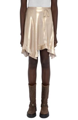 Zadig & Voltaire Zadig & Voltaire Jetos Asymmetric Metallic Satin Skirt