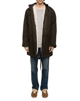Zadig & Voltaire Zadig & Voltaire Kikoh Waxed Cotton Faux-Fur Hooded Coat