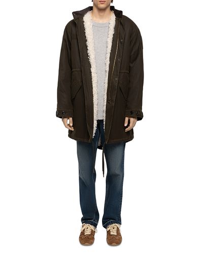 Zadig & Voltaire Zadig & Voltaire Kikoh Waxed Cotton Faux-Fur Hooded Coat
