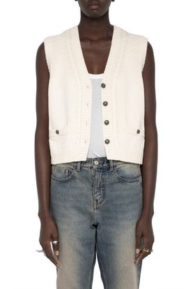 Zadig & Voltaire Zadig & Voltaire Mally Cable Stitch Vest