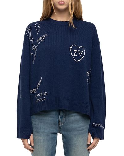 Zadig & Voltaire Zadig & Voltaire Markuz Cashmere Embroidered Sweater
