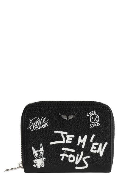 Zadig & Voltaire Zadig & Voltaire Mini ZV Arty Tag Leather Zip Around Wallet