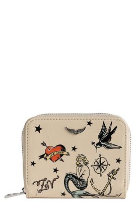Zadig & Voltaire Zadig & Voltaire Mini ZV Tattoo Leather Zip Around Wallet