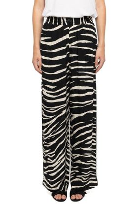 Zadig & Voltaire Zadig & Voltaire Pin Zebra Print Wide Leg Pants