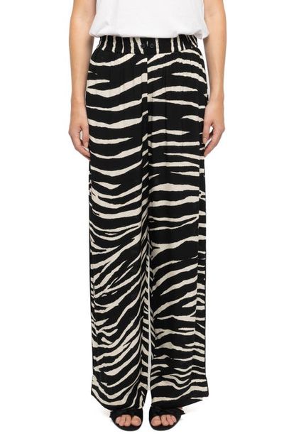 Zadig & Voltaire Zadig & Voltaire Pin Zebra Print Wide Leg Pants