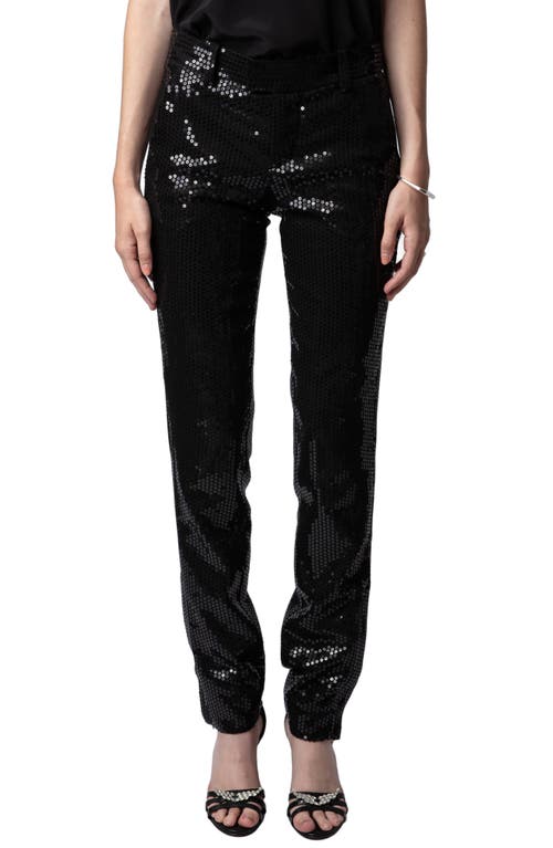 Zadig & Voltaire Zadig & Voltaire Prune Ankle Zip Sequin Straight Leg Pants