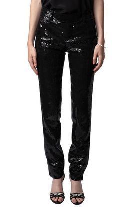 Zadig & Voltaire Zadig & Voltaire Prune Ankle Zip Sequin Straight Leg Pants