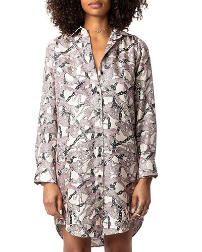 Zadig & Voltaire Zadig & Voltaire Rais Twill Wild Chain Printed Silk Dress