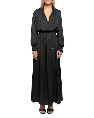 Zadig & Voltaire Zadig & Voltaire Rayado Satin Smocked Maxi Dress