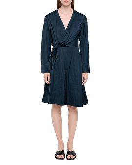 Zadig & Voltaire Zadig & Voltaire Remoir Satin Wrap Midi Dress