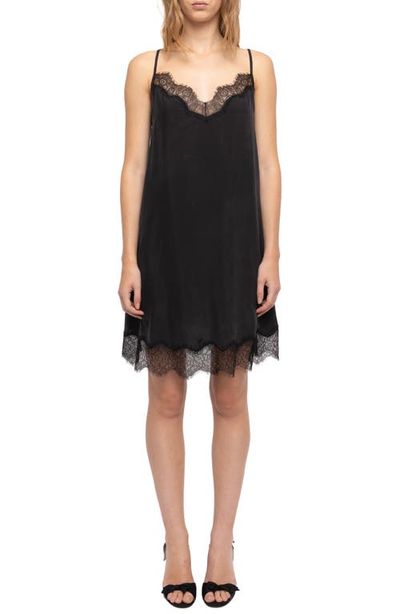Zadig & Voltaire Zadig & Voltaire Respas Lace Trim Silk Slipdress