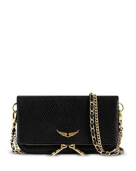 Zadig & Voltaire Zadig & Voltaire Rock Mini Soft Wild Embossed Leather Clutch