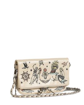 Zadig & Voltaire Zadig & Voltaire Rock Mini Tattoo Vintage Effect Patent Leather Pouchette