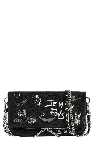 Zadig & Voltaire Zadig & Voltaire Rock Nano Arty Tag Leather Crossbody Bag