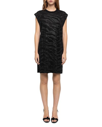 Zadig & Voltaire Zadig & Voltaire Roe Cotton Embellished Zebra Motif Dress