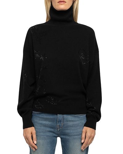 Zadig & Voltaire Zadig & Voltaire Souly Cashmere Embellished Turtleneck Sweater