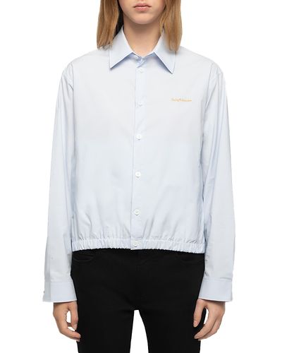 Zadig & Voltaire Zadig & Voltaire Toria Cotton Stretch Ruched Hem Shirt