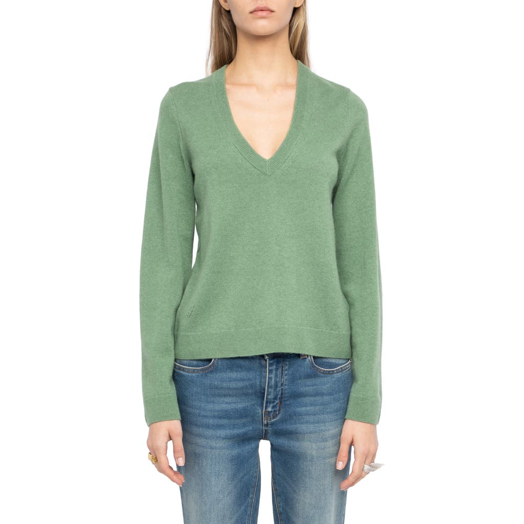 Zadig & Voltaire Zadig & Voltaire Vera Wool & Cashmere Sweater with Leather Elbow Patches