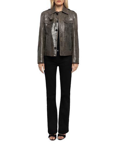 Zadig & Voltaire Zadig & Voltaire Veram Glossy Leather Jacket