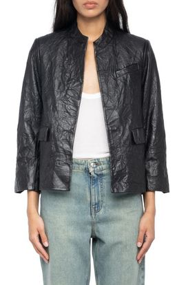 Zadig & Voltaire Zadig & Voltaire Veryn Cuir Crinkled Leather Jacket
