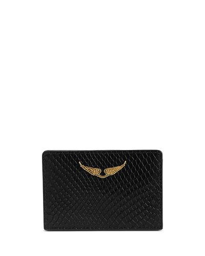 Zadig & Voltaire Zadig & Voltaire Wild Snake Embossed Leather Card Case