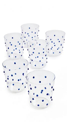 Zafferano Zafferano Party Tumbler Set of 6 Blue Dots One