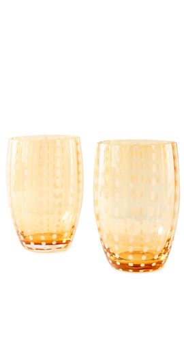 Zafferano Zafferano Perle Tumbler Set of 2 Amber One
