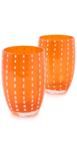 Zafferano Zafferano Perle Tumbler Set of 2 Orange One