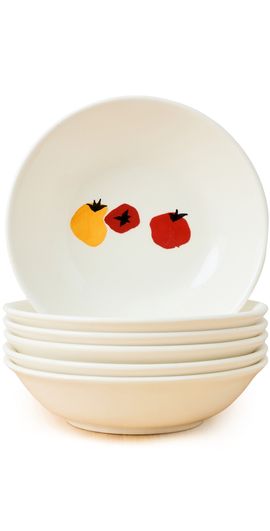 Zafferano Zafferano Tomato Deep Plate Set of 6 Tomato One