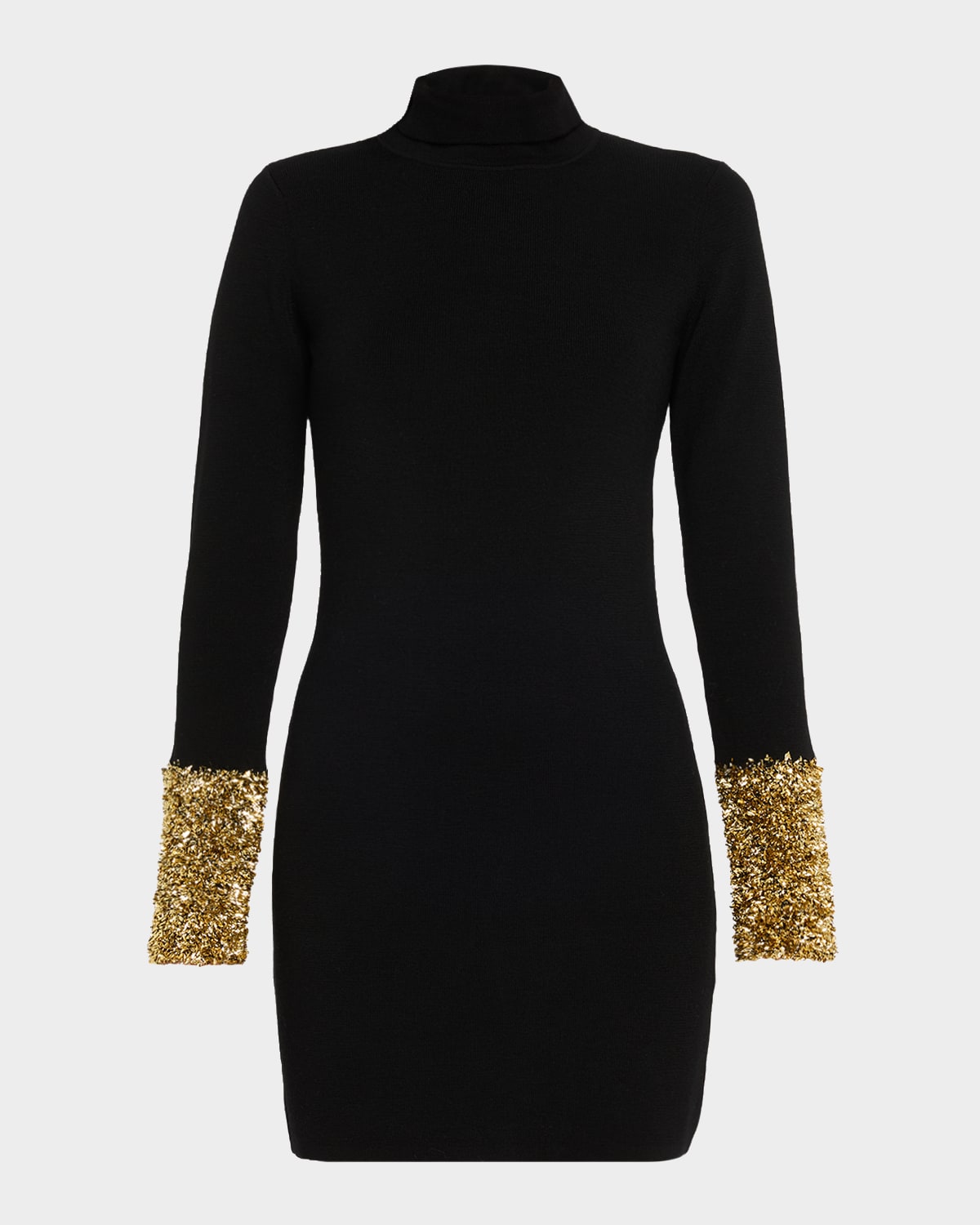 ZANKOV - Boy Turtleneck Metallic-Cuffs Mini Dress ZANKOV - Boy Turtleneck Metallic-Cuffs Mini Dress