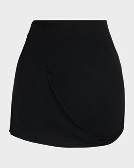 ZANKOV Draped Wool Jersey Mini Skirt